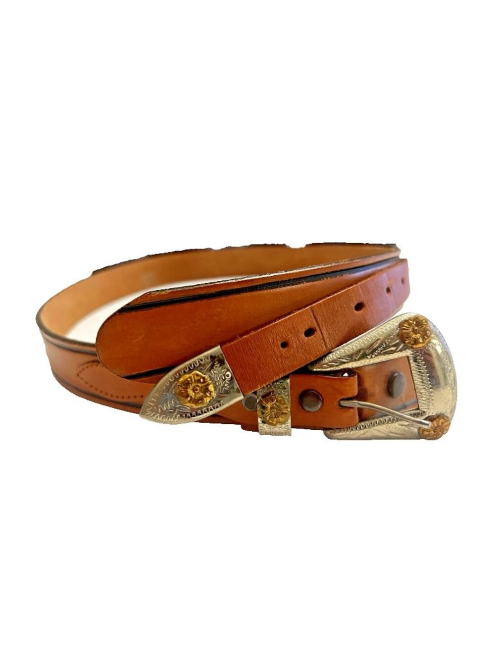 Vintage Tex Tan Brown Leather Belt Mens Size 32 Western Cowboy USA Tooled Rodeo